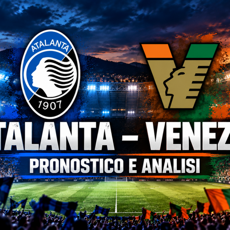 Atalanta Venezia pronostico del 12 ottobre 2026: copertina con stemmi delle squadre, stadio e scritta pronostico e analisi