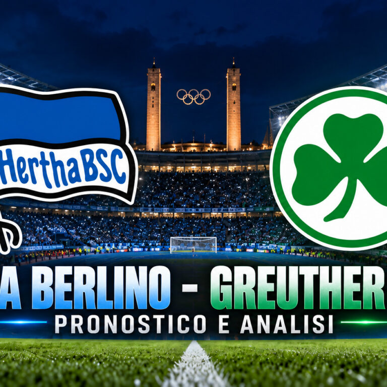 Hertha Berlino Greuther Fürth pronostico e analisi – Olympiastadion con stemmi delle due squadre