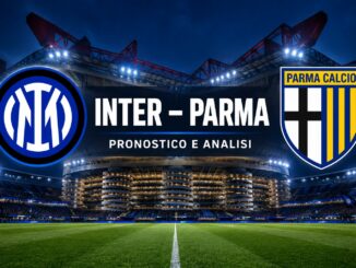 Inter Parma pronostico e analisi TotoSim: stemmi delle squadre e stadio Giuseppe Meazza
