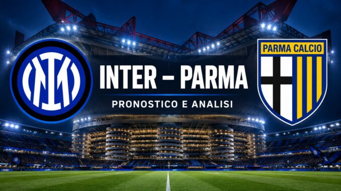Inter Parma pronostico e analisi TotoSim: stemmi delle squadre e stadio Giuseppe Meazza